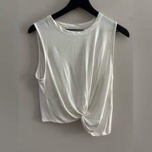 Vestique White Front Twist Sleeveless Top, Sz L